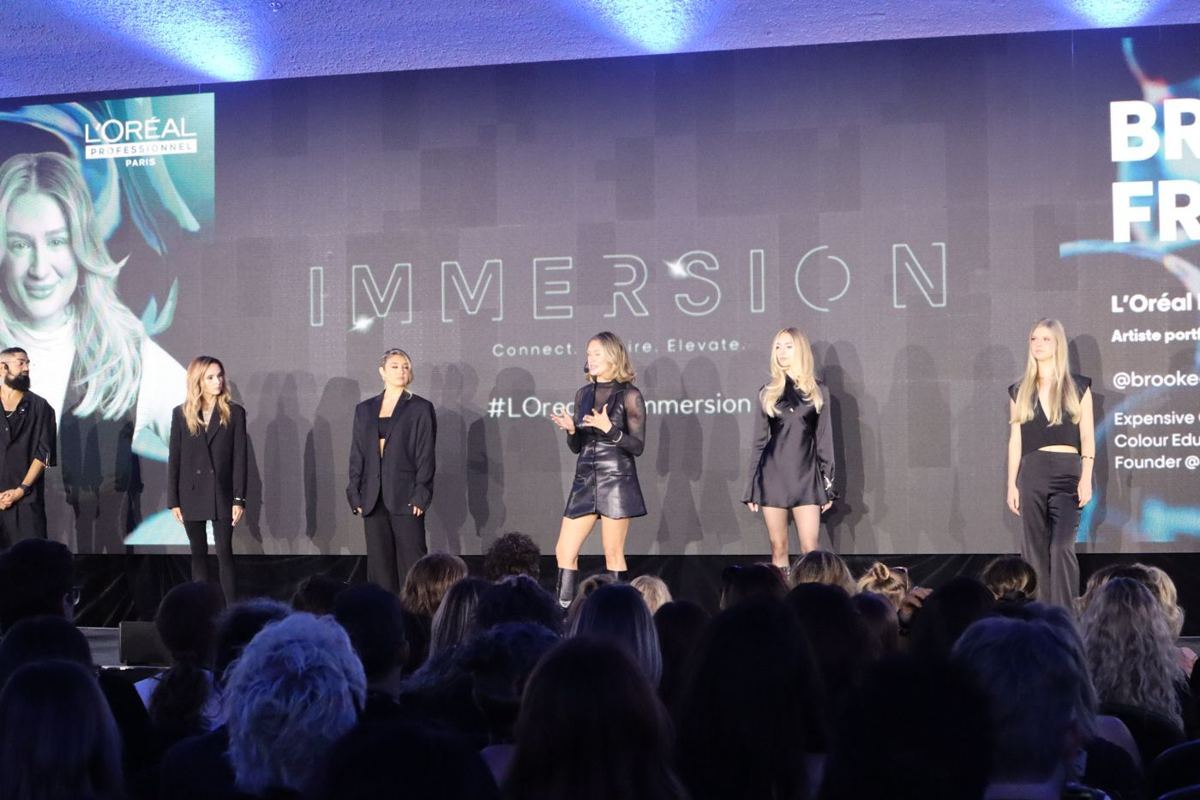Brooke on stage at the L'Oreal Immersion show